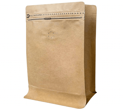 Coffee bag brown 250g ventil and zipper for freshest coffee